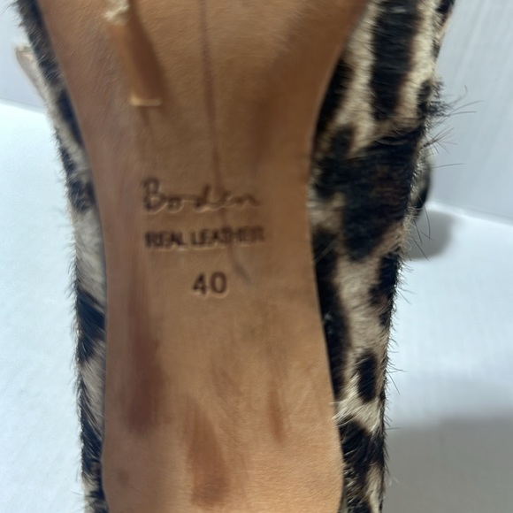 BODEN Leopard Print Pumps Court Wave Calf Hair Leather Pointed Toe - Picture 7 of 8